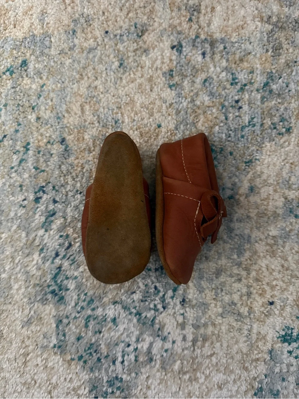 Brown Leather Bow Mary Jane Shoes